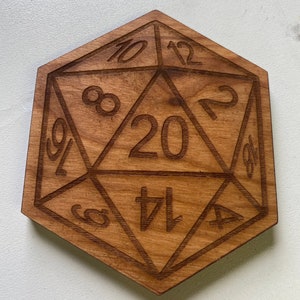 D20 Dice Small Wooden Can Coasters. Dungeons and Dragons. D&D. RPG.