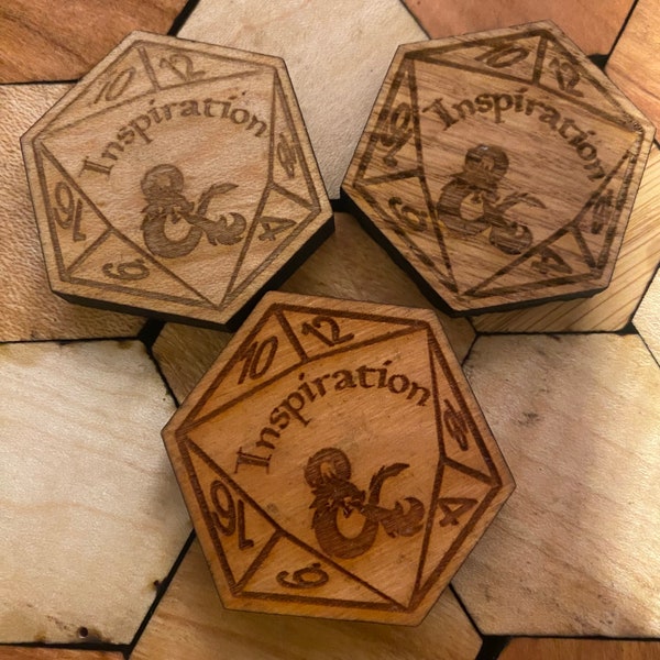 Dungeons and Dragons Inspiration Wooden Token.