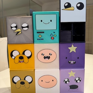 Adventure Time Character Face Multi-Deck Box. Fits Between 400-550 Double-Sleeved Cards - MTG EDH/Commander/Trading Card Storage