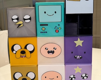 Adventure Time Character Face Multi-Deck Box. Fits Between 400-550 Double-Sleeved Cards - MTG EDH/Commander/Trading Card Storage