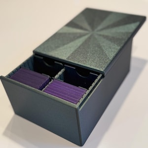 V2 Base Model 3D-Printed Deck Box. Fits up to 550 Double-Sleeved Cards - Magic The Gathering EDH/Commander/MTG Cube/Trading Card Storage