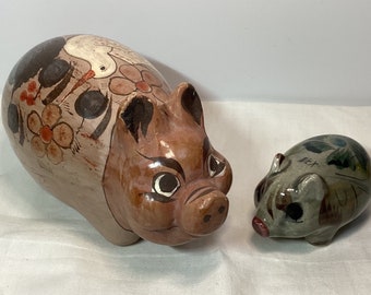 Choice of Tonala Mexican Folk art pigs with intricate designs. In excellent condition and full of personality.