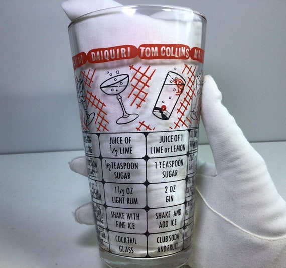 Vintage Federal Glass Mixed Drink Measuring Cup Retro 1950s 1960s