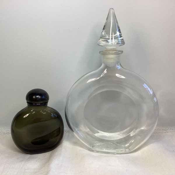 Choice of Halston or Guerlain Prefume cologne empty bottles. Interesting vintage design. Excellent condition.