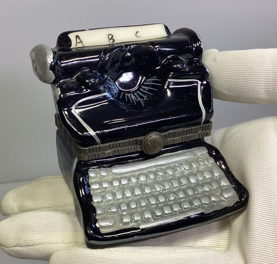 Vintage Two’s Company typewriter ceramic trinket … - image 1