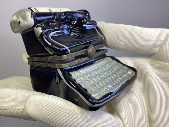 Vintage Two’s Company typewriter ceramic trinket … - image 5