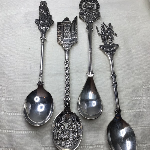 Vintage silver plated EPNS souvenir spoons.  Excellent quality and condition.  Choose from Greenland, Johannesburg, Sudan or Jerusalem.
