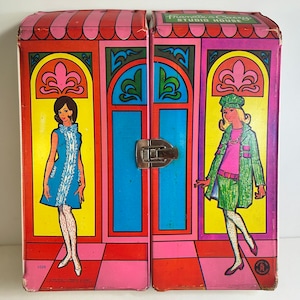 Vintage 1966 Barbie Francie and Casie Studio House. Bright vintage colors and with all original pieces.