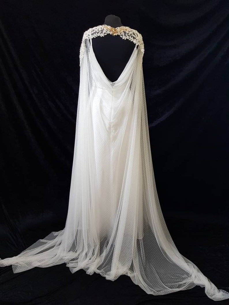 tulle cape veil