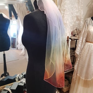 Rainbow veil-Ombre veil, Unicorn veil-Coloured veil Coloured bridal veil-Alternative veil-Cathedral veil-Multicoloured veil-Bexbrides zdjęcie 3