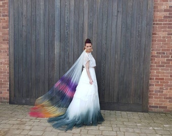 Ombre Wedding Veil, Alternative Wedding Veil, Gold Veil  display picture 2