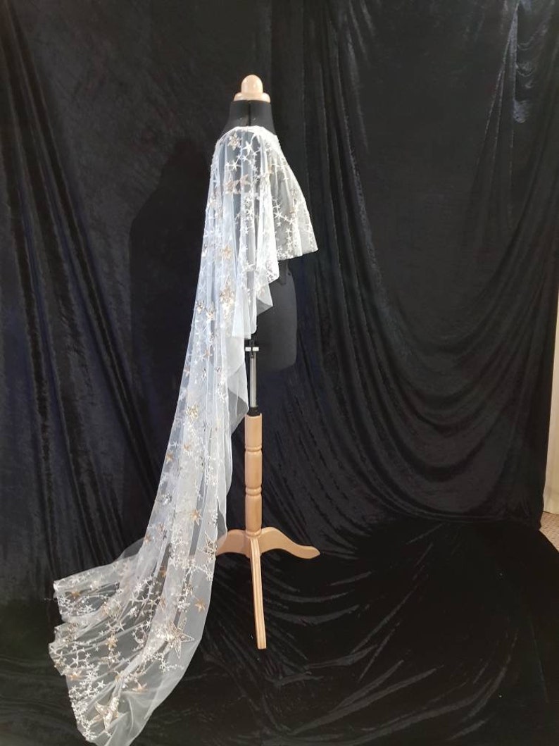 tulle cape veil