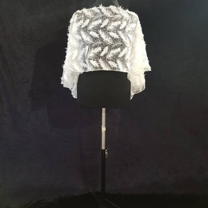 wedding cape, veil cape,  bolero, bridal cover up, long sleeve bridal top, alternative bridal, alternative bridal top, boho shrug, feathers