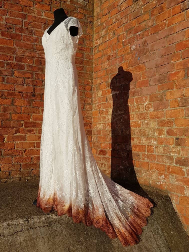 Gold ombre top wedding dress