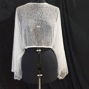 Lace top, long sleeve lace top, bridal lace topper,  bridal lace shrug,  wedding dress topper, lace topper,floaty lace top, bexbrides bolero