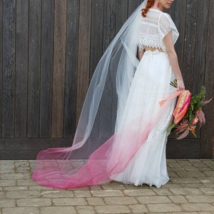 Ombre Wedding Veil, Alternative Wedding Veil, Ombre Veil, Dip dye Wedding Veil, Coloured Wedding Veil, boho veil, LGBGTQIA veil, rainbow image 10