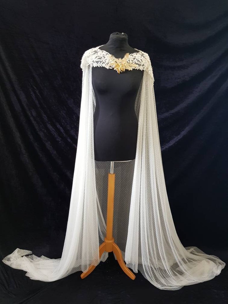 tulle cape veil
