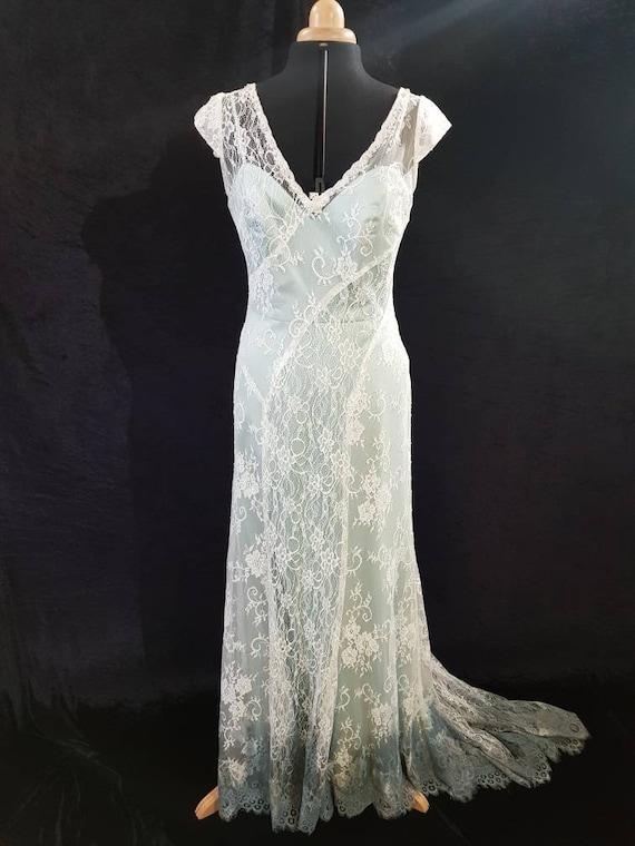 Blue Grey Ombre Wedding Dress Alternative Wedding Dress Etsy