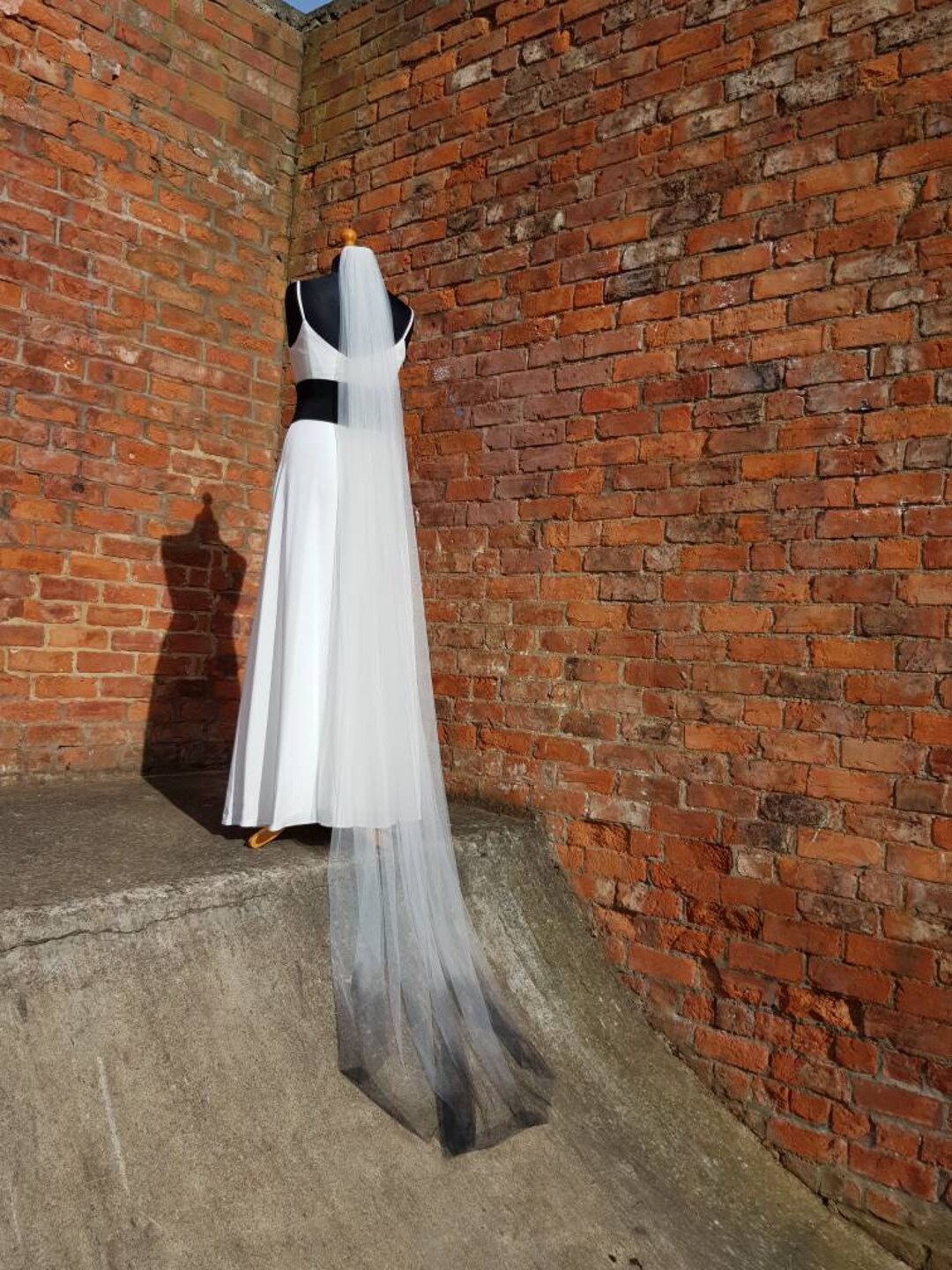 Black Veil Ombre Veil Alternative Veil Dip Dye Veil Gothic Etsy