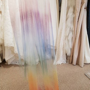 Ombre Wedding Veil, Alternative Wedding Veil, Ombre Veil, Dip dye Wedding Veil, Coloured Wedding Veil, boho veil, LGBGTQIA veil, rainbow image 7