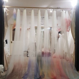 Ombre Wedding Veil, Alternative Wedding Veil, Ombre Veil, Dip dye Wedding Veil, Coloured Wedding Veil, boho veil, LGBGTQIA veil, rainbow image 3