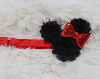 Minnie mouse, mickey mouse headband with adjustable elastic headband for baby girls for baby gifts and hair accesory