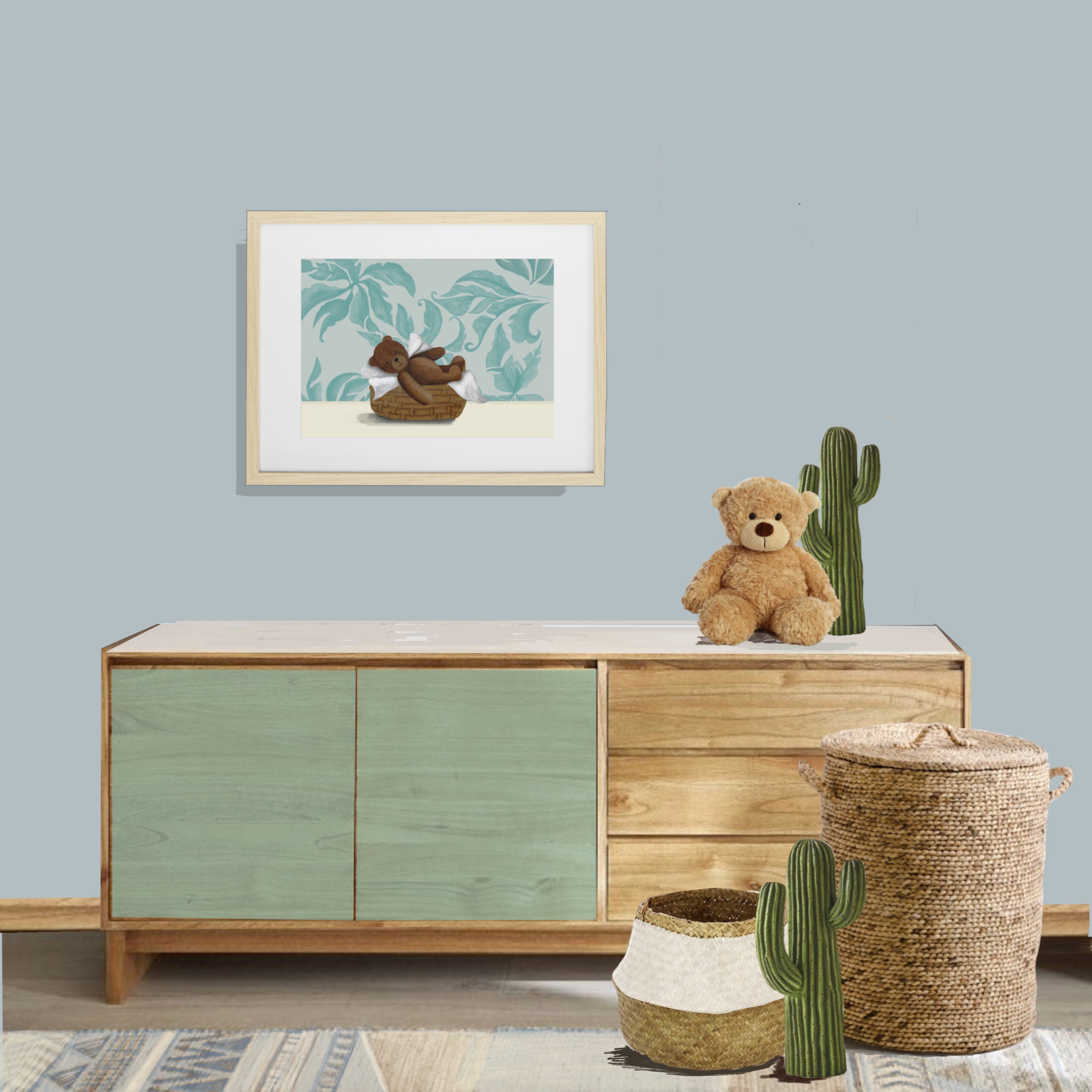 Teddy Bear Room Decoration Poster Illustrationbirth Gift Etsy