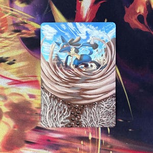 Carta Pokémon Lucario pintada alterada