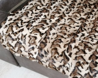 Mink fur throw / carpet animal print