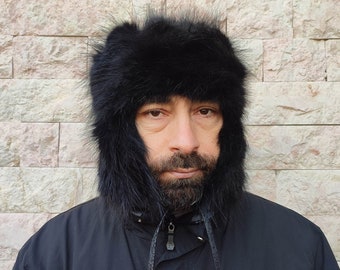 Raccoon trapper hat