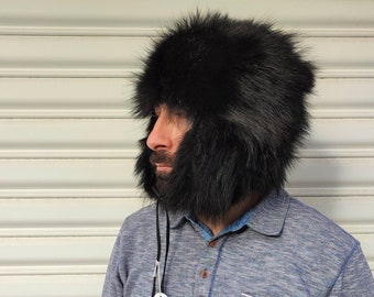 Raccoon trapper hat