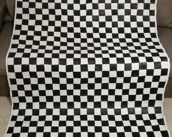 Carpet from leather - black and white