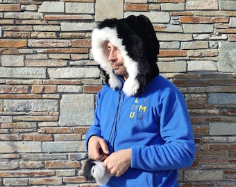 Unisex double face fur hood