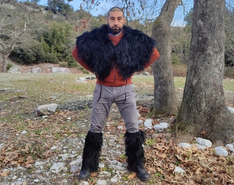 Real fur wrap Viking style