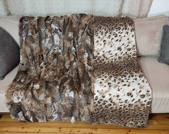 Luxury fur blanket animal print