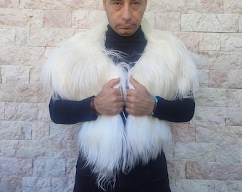 Real fur wrap Viking style