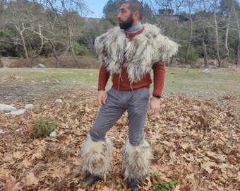 Real fur wrap Viking style