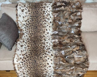 Luxury fur blanket animal print