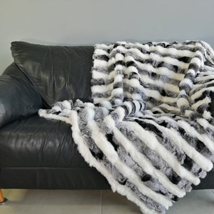 Luxury fur blanket rex rabbit