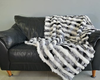 Luxury fur blanket rex rabbit