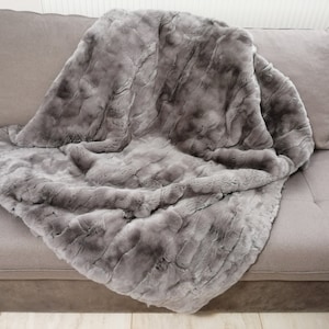 Gray rex rabbit blanket