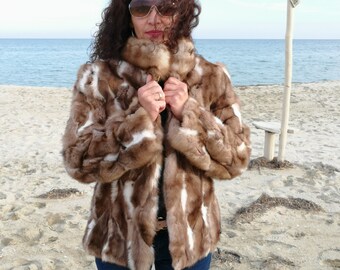 M / Luxury fur coat marten