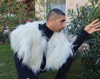 Real fur wrap Viking style