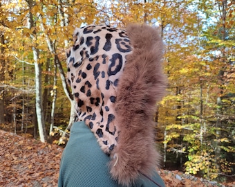 Animal print fur goat hood