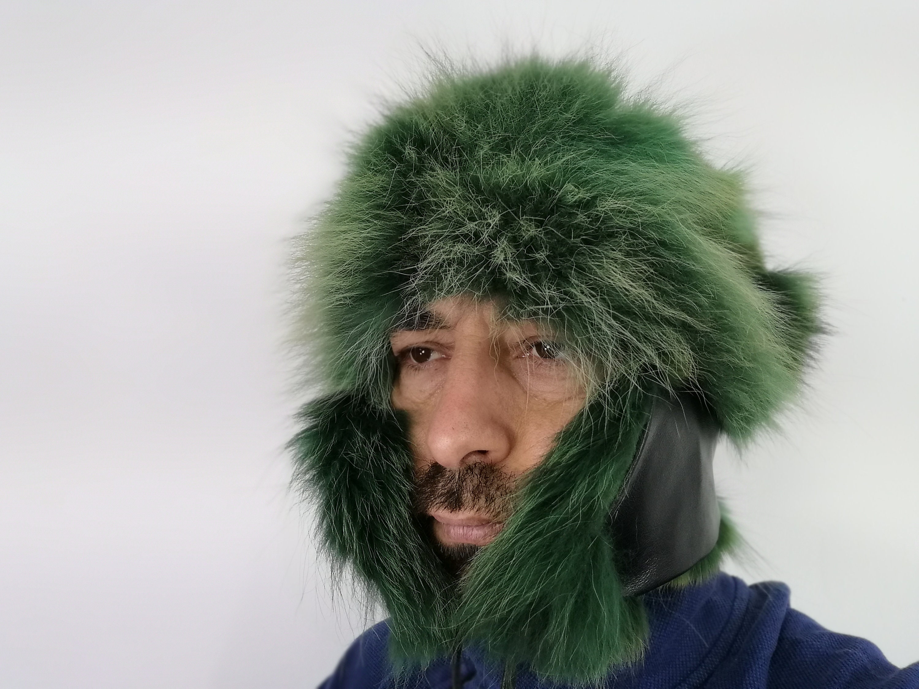Buy Green Fur Trapper Hat Fox Online in India 