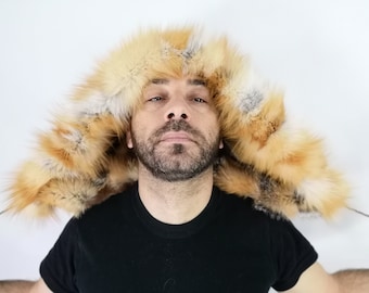 Double face fur hood