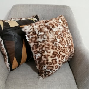 Set of 2 animal print  pillow covers rabbit - leather