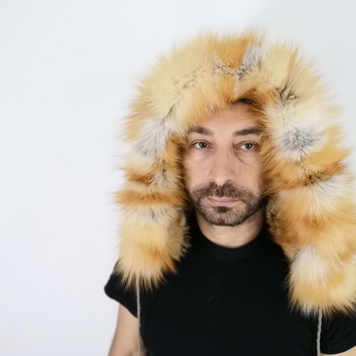 Double face shops fur hood