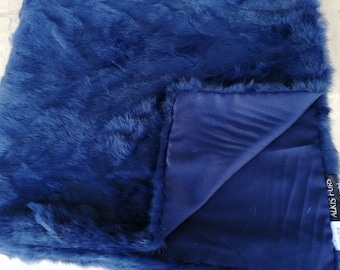 Blue rabbit blanket with cashmere