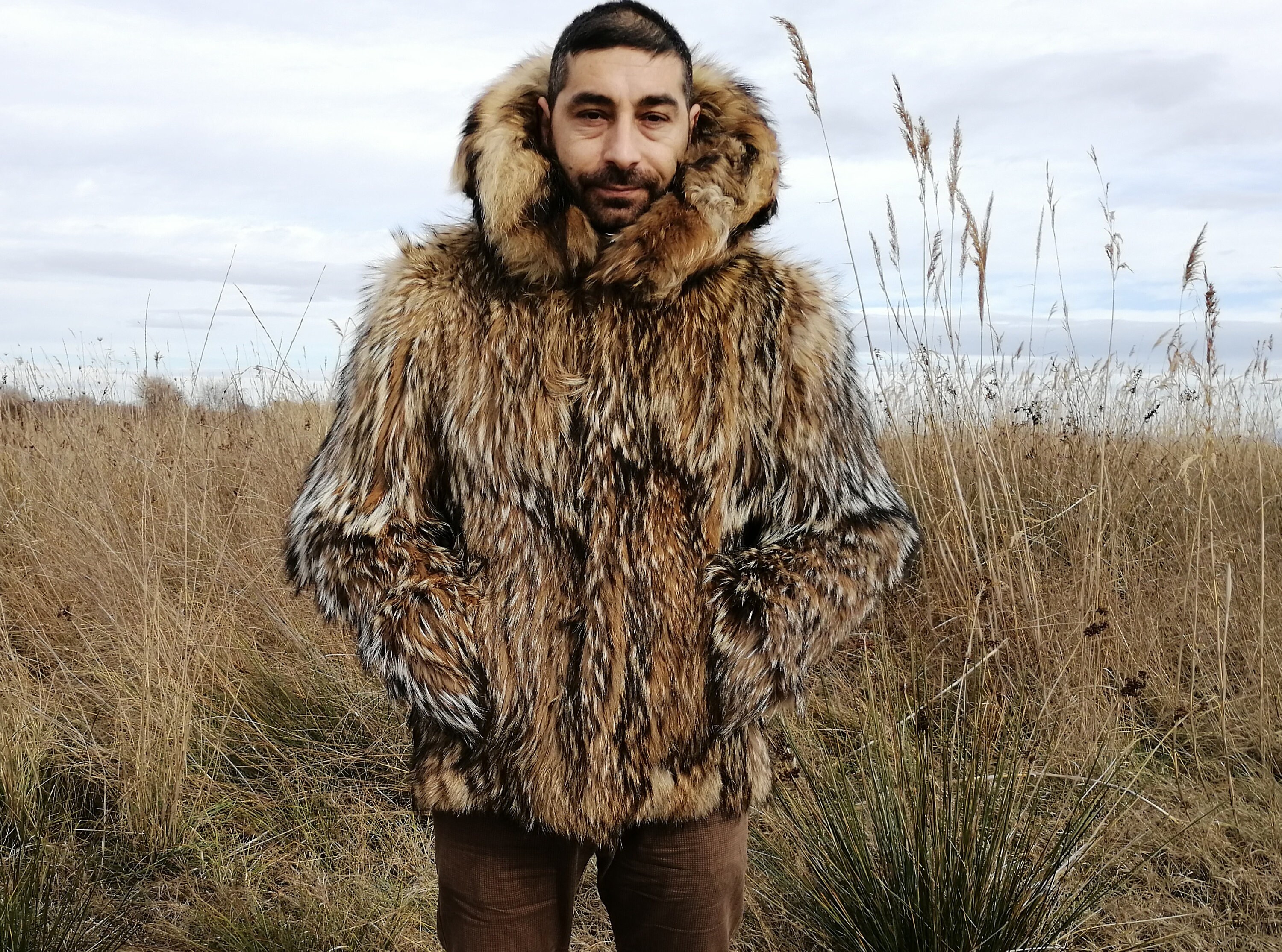 Coyote Hooded Men Jacket | Etsy Canada